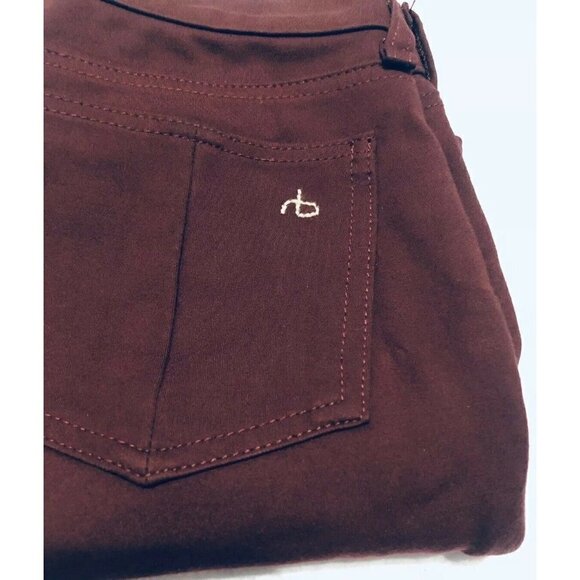 Rag & Bone Womens Size 25 Burgundy Ponte Leggings Jeans Mid Rise Boho - Picture 5 of 10